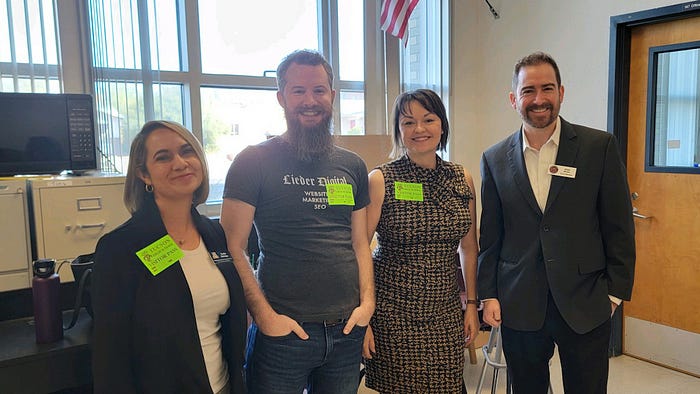 Me and some friends at a local High School getting ready to talk to teenagers about real life